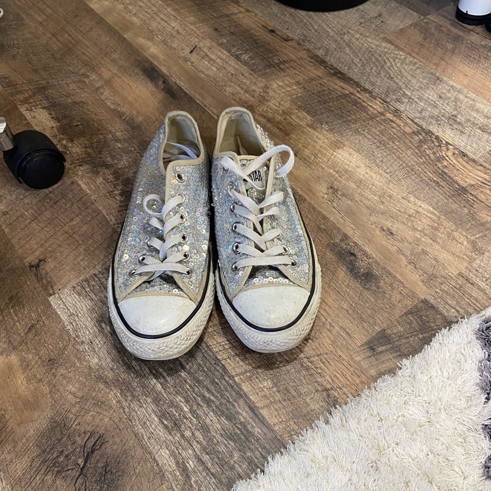 Converse. Woman’s 9.5. Sparkly/silver.